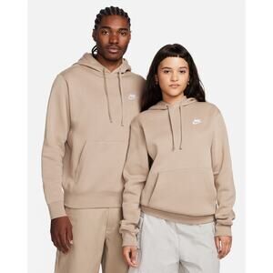 Nike Sportswear Club Fleece Pullover Hoodie, Beige, Size M (BV2654)